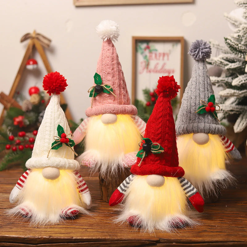 Bonecos Gnomos de Natal com Led