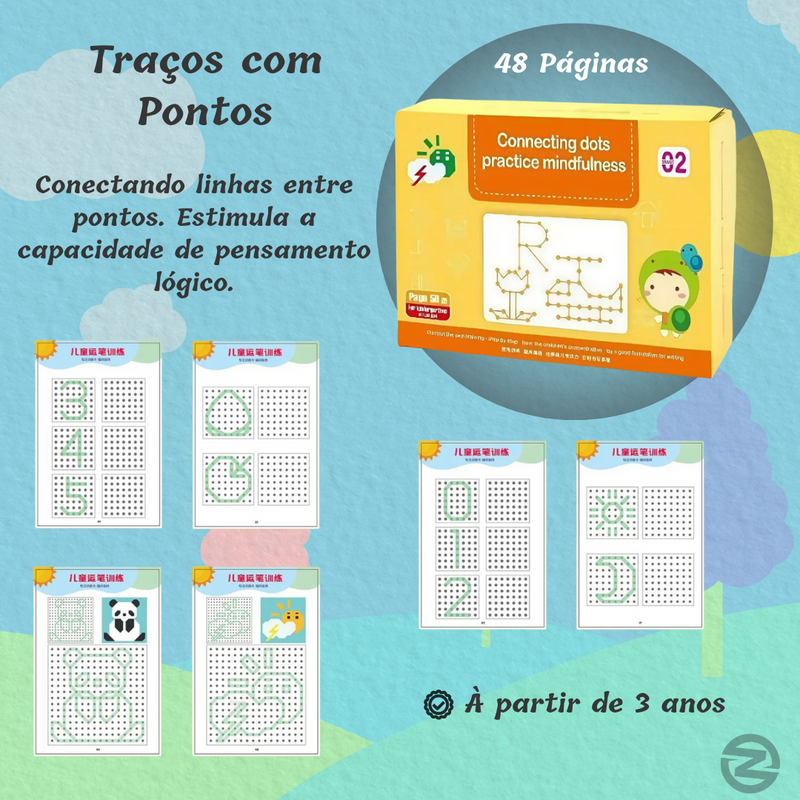 Livro de Desenvolvimento Infantil Reutilizavel + Canetinhas e Apagador