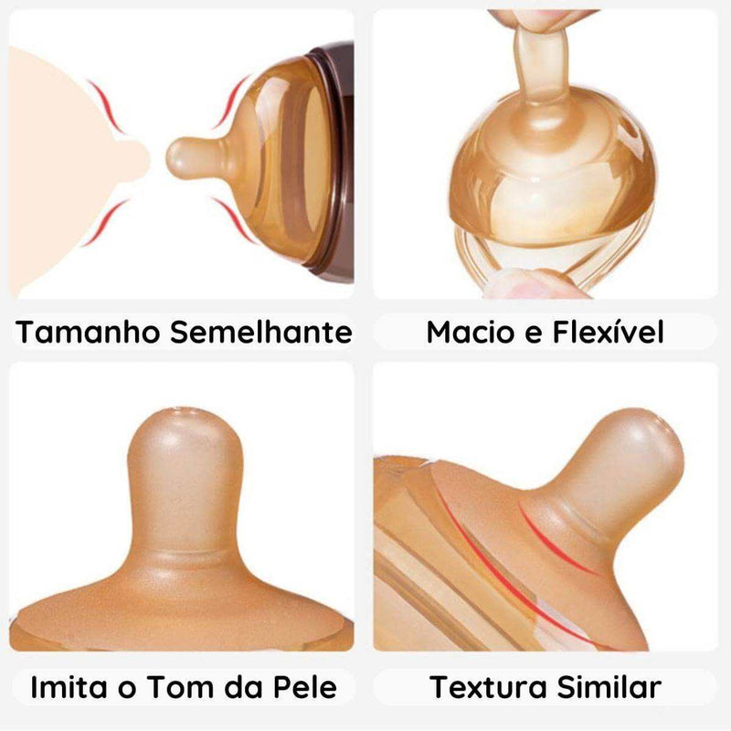 Mamadeira em Silicone Semelhante ao Peito Materno